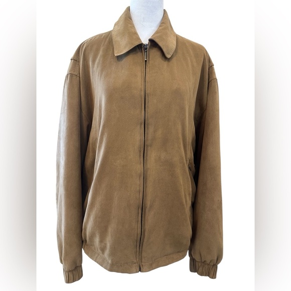 WEATHER REPORT Men’s Brown Collared Zip Up Jacket 2 Double Pockets Size Large - Picture 3 of 16